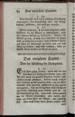 Das vierzehnte Capitel. Von der Ablösung der Nachgeburt.