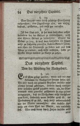 Das vierzehnte Capitel. Von der Ablösung der Nachgeburt.