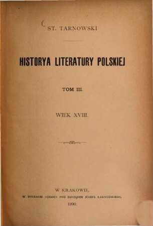 Historya literatury polskiej, 3. Wiek XVIII