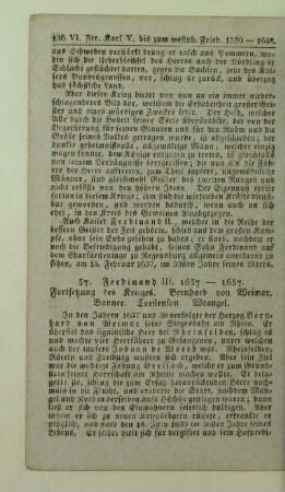 37. Ferdinand III. 1637 - 1657. Fortsetzung des Krieges. Bernhard von Weimar. Banner. Torstenson. Wrangel
