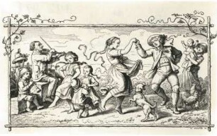 Richter, Adrian Ludwig: Liebesscherz (Illustration zu "Die schönsten Deutschen Volkslieder"), Holzschnitt von K. Oertel, 87 x 153 mm, 1868