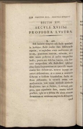 Sectio XIV. Seculi XVIIIvi Propiora Lustra