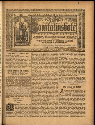 Erste Ausgabe vom Sonntag, den 03. Dezember 1911.