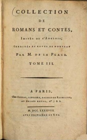 Collection De Romans Et Contes : Imités De L'Anglois, 3