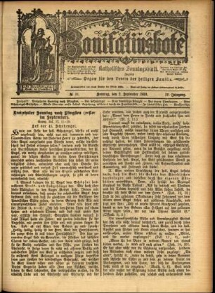 Erste Ausgabe vom Sonntag, den 02. September 1900.