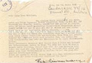 Brief an das Pendle Hill College - Sachkonvolut
