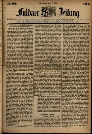 Ausgabe vom Mittwoch, den 07. Mai 1884.