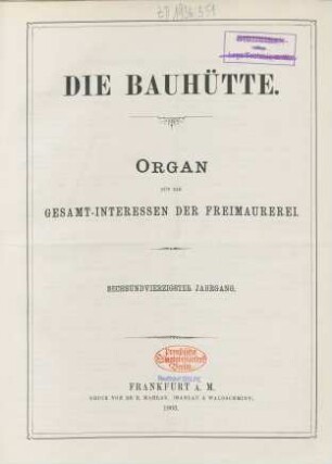 46. Jahrgang: Die Bauhütte