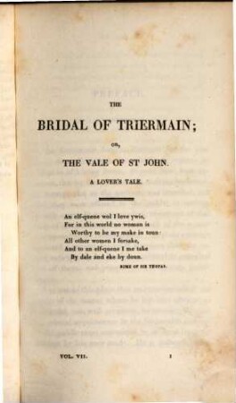 The poetical works of Sir Walter Scott. 7, The Bridal of Triermain. The vision of Don Roderick [u.a.]