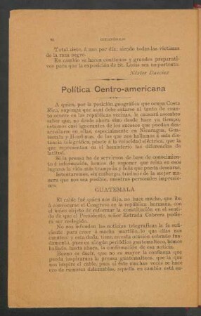 Política centro-americana