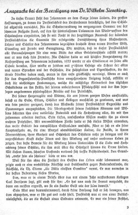 Ansprache bei der Beerdigung von Dr. Wilhelm Sieveking.