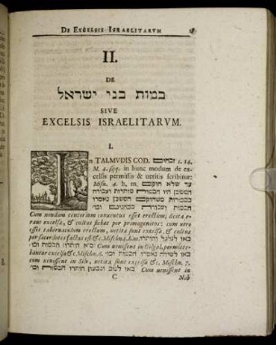 II. De ... sive Excelsis Israelitarum.