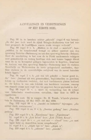 Aanvullingen en verbeteringen op het eerste deel