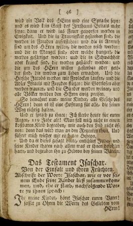 Das Testament Ifaschar. - Das Testament Benjamins.