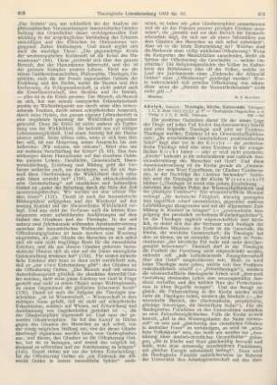 404-407 [Rezension] Adolph, Heinrich, Theologie, Kirche, Universität