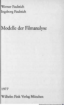 Modelle der Filmanalyse