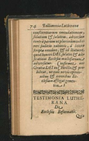 Testimonia Lutherana De Ecclesiis Reformatis.