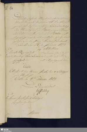 16c: Brief Fr. L. Chr. v. Solms-Laubachs an A. W. Schlegel; dat. Coelln, 04.02.1819.