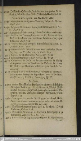 Livres François, in Median. 4to