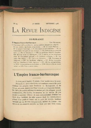 3e. Année, Nr. 29. Septembre 1908.
