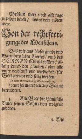 Von der rechtfertigunge des Menschens.