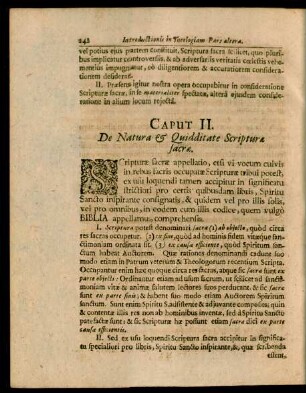 Caput II. De Natura & Quidditate Scripturae sacrae.