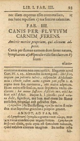 Fab. IIII. Canis Per Flvvivm Carnem Ferens