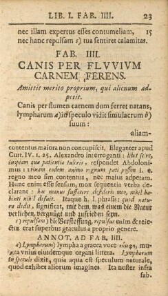 Fab. IIII. Canis Per Flvvivm Carnem Ferens