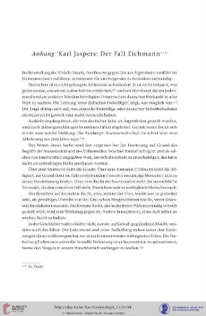 Anhang Karl Jaspers: Der Fall Eichmann