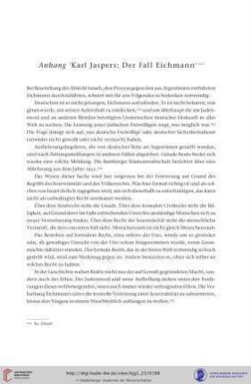 Anhang Karl Jaspers: Der Fall Eichmann