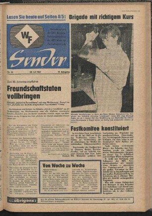 Betriebszeitung 'WF-Sender', Nr.28/1967 (24. Juli 1967)