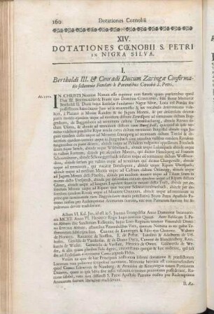 XIV. Dotationes Cœnobii S. Petri In Nigra Silva.