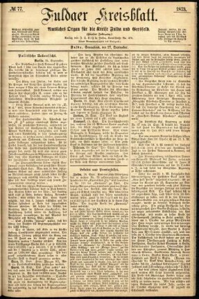 Ausgabe vom Samstag, den 27. September 1873.