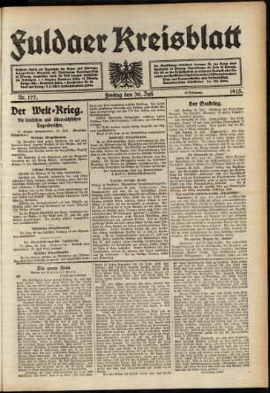 Ausgabe vom Freitag, den 30. Juli 1915.