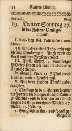Dritter Sonntag in der Fasten / Oculi genannt