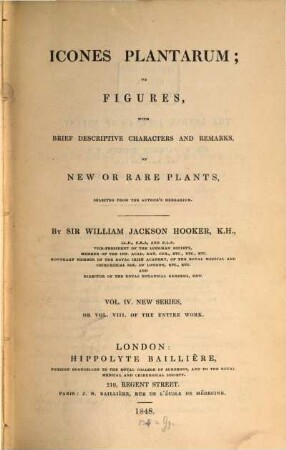 Icones plantarum or figures, with brief descriptive characters and remarks, of new or rare plants. 8. 1848 = 2. Ser., Bd. 3