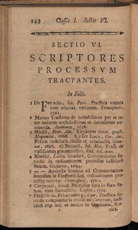 Sectio VI. Scriptores Processvm Tractantes