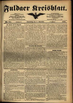 Ausgabe vom Donnerstag, den 17. September 1908.