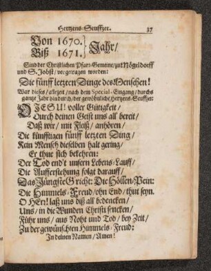 Von 1670. Biß 1671. Jahr