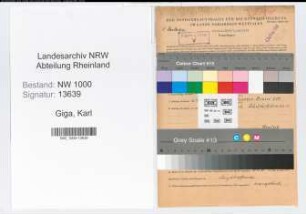 Entnazifizierung Karl Giga, geb. 08.10.1897 (Postsekretaer)