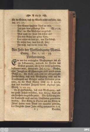 Am Feste der Verkündigung Mariä. Evang. Luc. 1, 26 - 38.