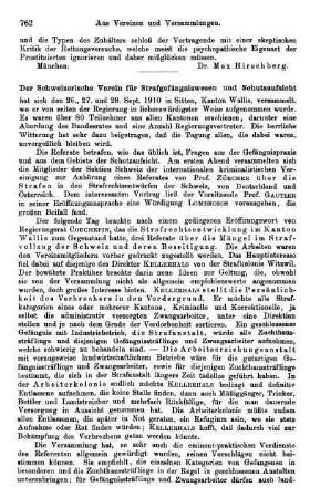 762-763, Der Schweizerische Verein für Strafgefängniswesen und Schutzaufsicht