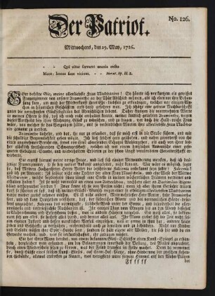 No. 126. Mittwochens, den 29. May, 1726