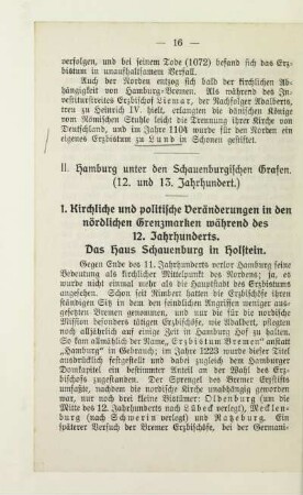 II. Hamburg unter den Schauenburgischen Grafen. (12. und 13. Jahrhundert)