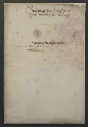 Verzeichnis der Stallungen in der Stadt Aschaffenburg um 1557-1566