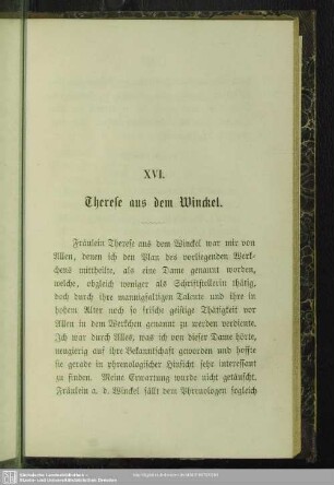 XVI. Therese aus dem Winckel