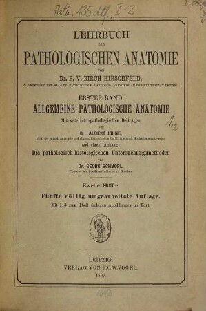 Lehrbuch der pathologischen Anatomie, 1.2