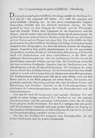 Die Gynaekologisch-geburtshilfliche Abteilung.