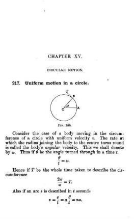 Chapter XV.: Circular Motion.