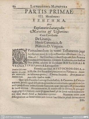 PARTIS PRIMAE III: Membrum: ΕΞΗΓΗΜΑ, Sive Explanatio ...